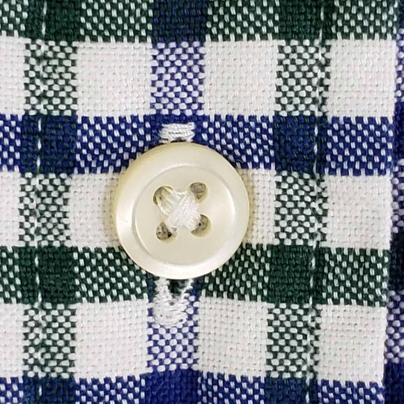 Polo Ralph Lauren Oxford Shirt Size Large L Green Blue Plaid LS Button Down - Picture 5 of 9